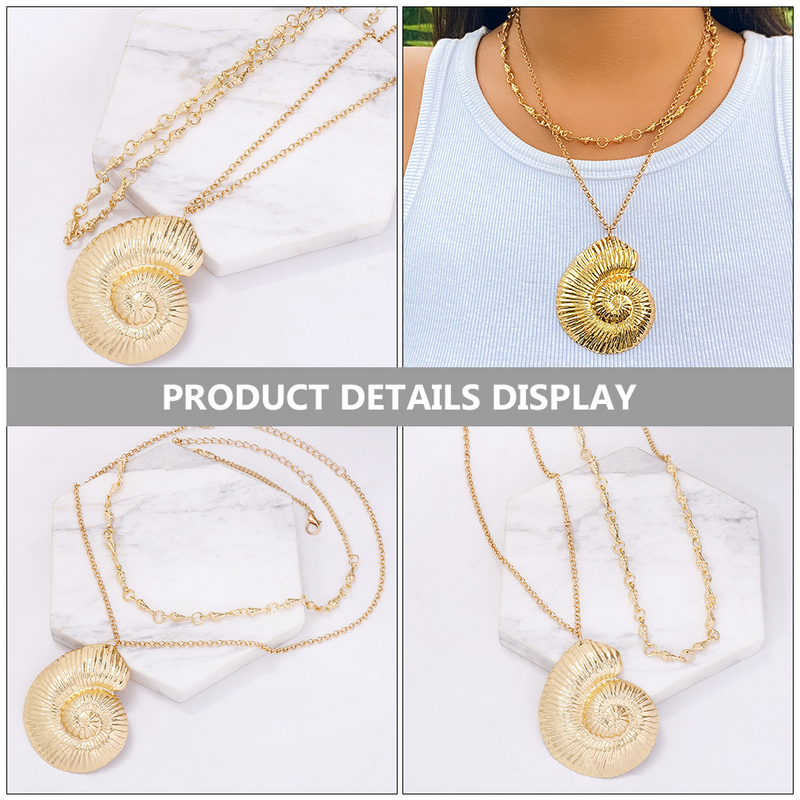 1 Set of Creative Conch Charm Necklace Conch Pendant Necklace Conch Hanging Jewelry