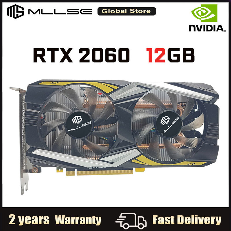 MLLSE podkładka wideo RTX2060 karta graficzna 12GB GDDR6 192bit 8 Pin PCI Express 3.0x16 GPU rtx 2060 karta graficzna do gier stacjonarnych