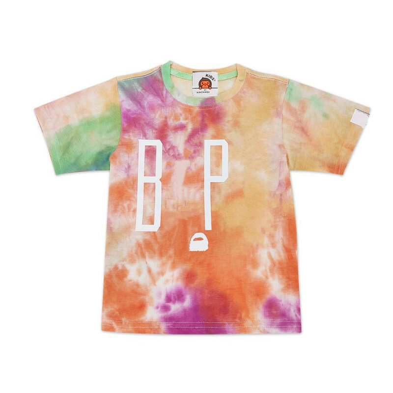 Camisetas estampadas cortas con estampado de animales para niños y niñas, Tops de estilo Hip Hop con gradiente de colores, de verano