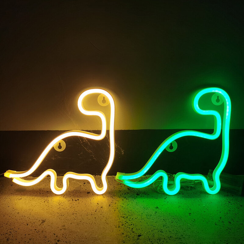 Dinosaurus Led Neon Verlichting Kleurrijke Neon Sign Muur Opknoping Decoratie Nacht Lamp Slaapkamer Wandlamp Op/Off Lamp