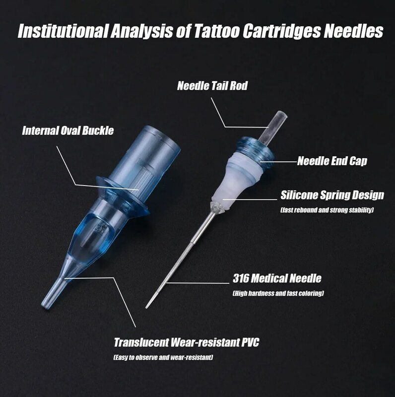 50pcs/Box Mixed Tattoo Needles Cartridge RL RS M1 RM Sterilized Charmant Permanent Makeup Machine Gun Tattoo Pen