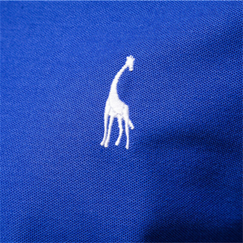 Мужская рубашка-поло AIOPESON, Повседневная рубашка-поло из 35% хлопка с вышивкой в виде оленя, с коротким рукавом, 2019