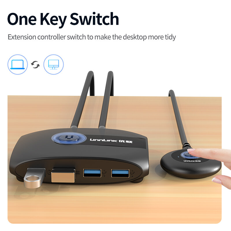 USB KVM Switch USB 3.0 Switcher KVM Switch สำหรับ Windows10 PC คีย์บอร์ดเมาส์เครื่องพิมพ์2 PCs แชร์4อุปกรณ์ USB สวิทช์