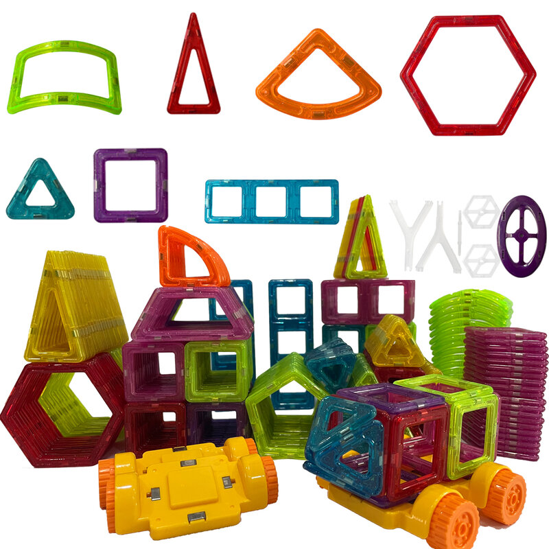 Vendita al dettaglio 1 pz Mini Designer magnetico giocattolo giocattoli educativi per bambini mattoni creativi in plastica illuminano blocchi magnetici