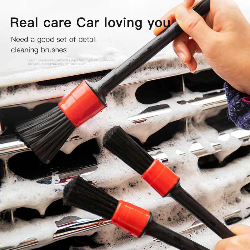 5 pçs detalhando escova conjunto de escovas de carro carro detalhando escova para a limpeza do carro detalhando escova painel de saída de ar da roda escova
