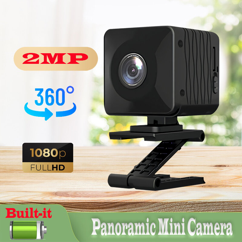 Hd Vr Panoramisch Surveillance Camera Babyfoon Mini Ip Camera Wifi Home Security Camera 1080P Fisheye Len 500Mah nachtzicht