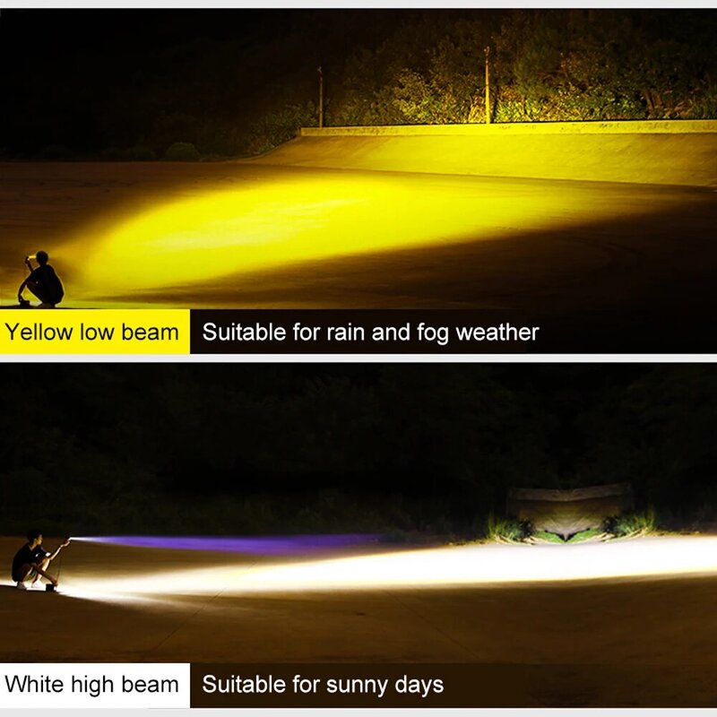 Super Bright Motorcycle LED Headlight w/ Mini Projector Lens Car ATV Driving Foglight Motorcycle Auxiliary Spotlight