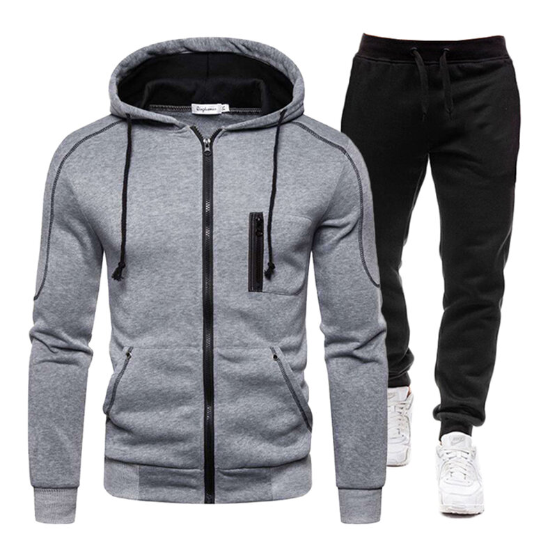 2022 Fashion Spring Autumn Men's Fashion Sports Tracksuit Zipper Sweatshirt Suits Cotton Loose Hundred Towers Hoodie