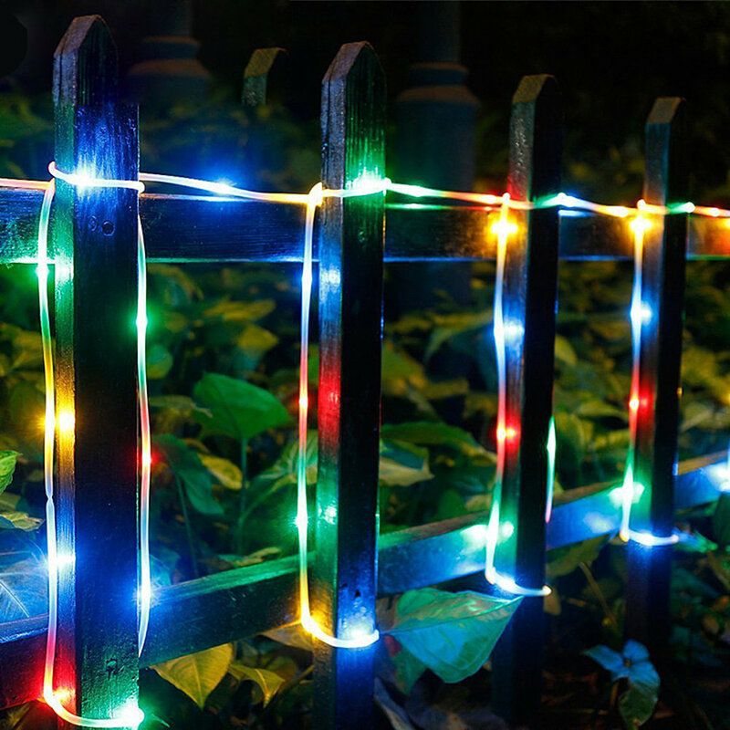 Dc24v plug in corda luz 100/200/300 led fio de cobre luz de fadas guirlanda natal tubo luz para jardim quintal decoração da árvore
