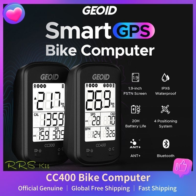 Geoid CC400 GPS Bike Computer Speedometer Wireless Waterproof Bluetooth ANT+Bicycle Cadence Cycling Computer For Garmin