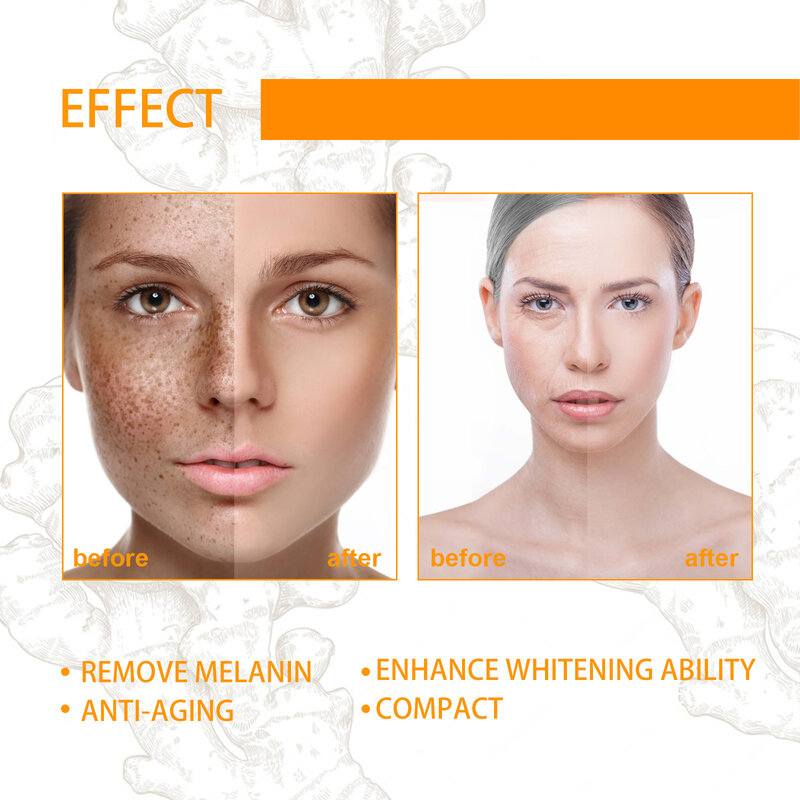 Açafrão branqueamento rosto soro, removedor de manchas escuras, acne cicatriz pele brilhante, anti envelhecimento, óleo iluminar, melhorar a rugosidade, 10ml