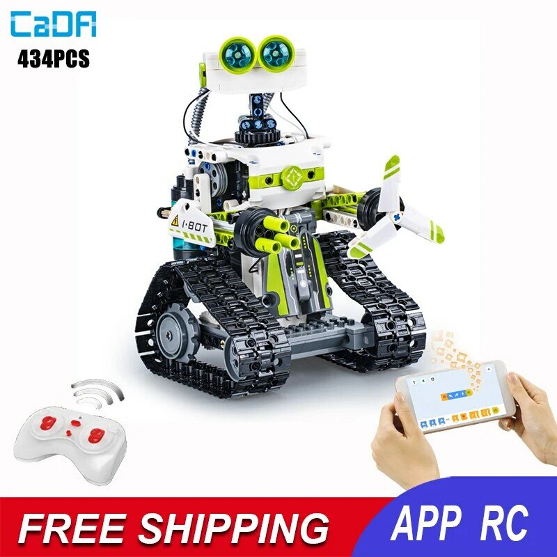 Cada Technical Remote Control Robot Model Building Blocks 434pcs Programming Robot Car with App Rc Moc Bricks Children Toys Gift