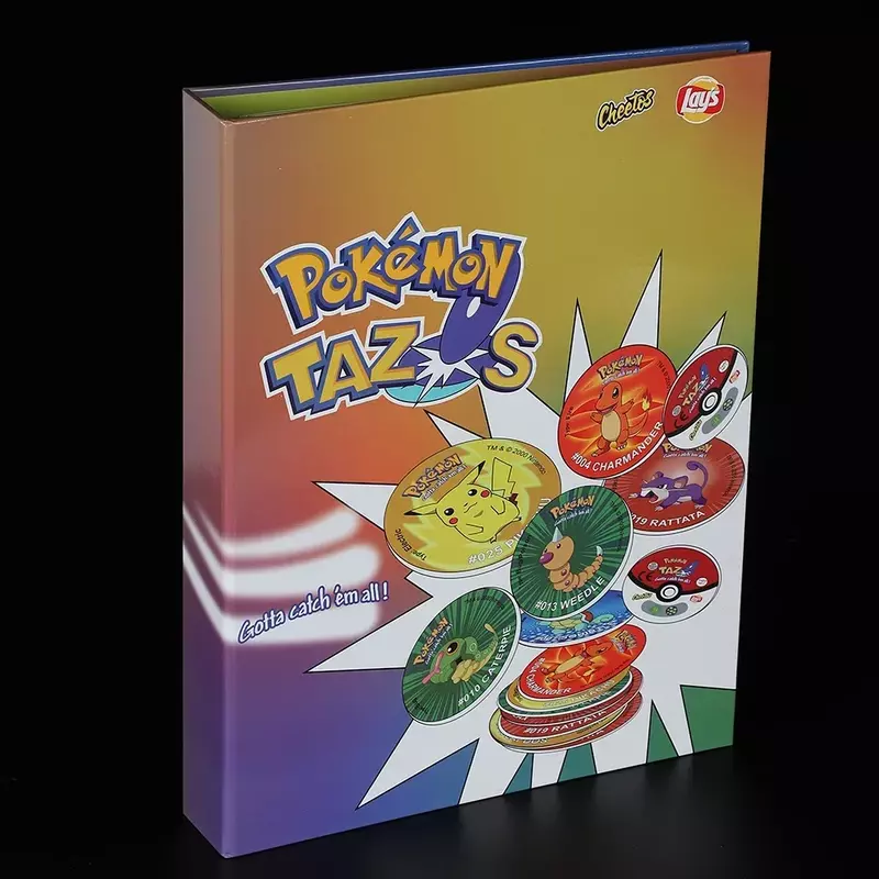 Pokémon Tazos Card Album Box, Plástico, Cartão Redondo, Trainer Coleção Rara, Coleção de Cartas de Jogo, 1, 2, 3 Geração, 175, 124, 141, 28 Peças