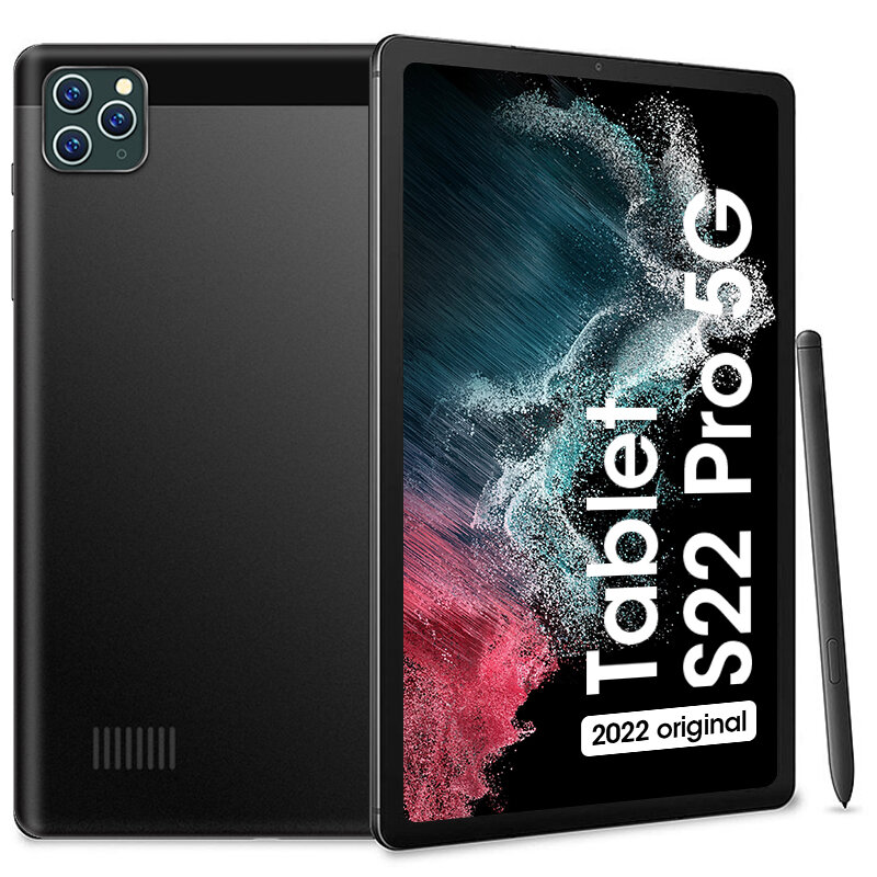 Tableta S22 Pro original de 10 pulgadas, tablet con android 10, 8GB + 2022 GB, 256 mAh, red 5G, Pc, versión Global, 8800
