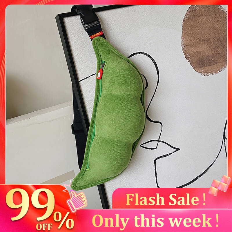 Plush Shoulder Bag Creative Peas Shaped Top Handle Bags for Outdoor Shopping Leisure Women Birthday Party Gifts