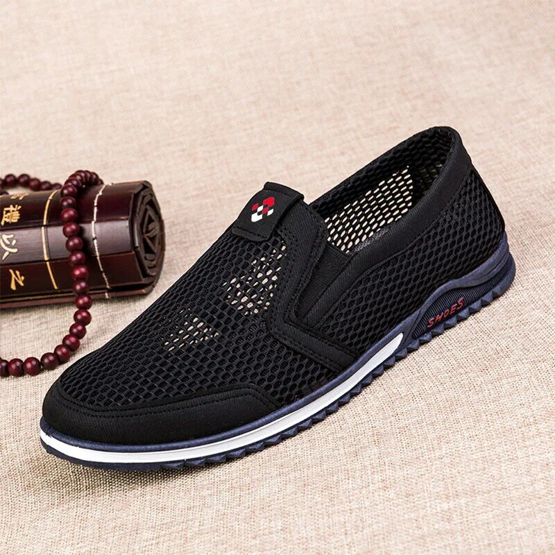Męskie obuwie nowa wiosna lato oddychające męskie buty z siatką Slip-On Style buty mężczyźni moda Sneakers obuwie spacerowe