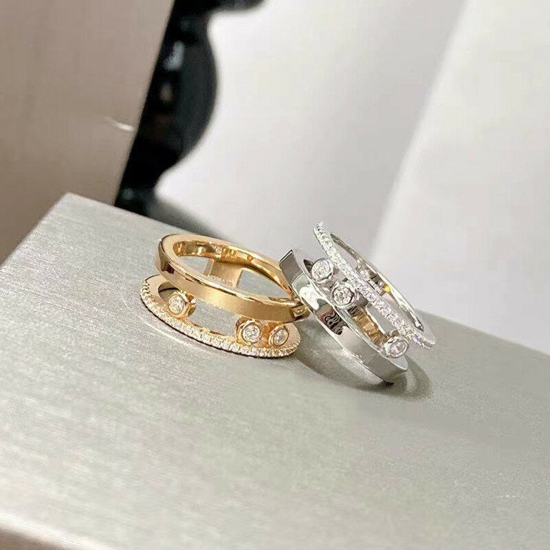 S925 sterling silber inlay diamant drei diamant ring Französisch design elegante temperament licht luxus mode marke schmuck
