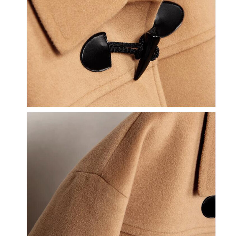 القرن زر الرجال الصوف معطف الشتاء نمط جديد دافئ سليم صالح رجالي الصوف المعاطف والسترات حجم كبير 6XL NZ315