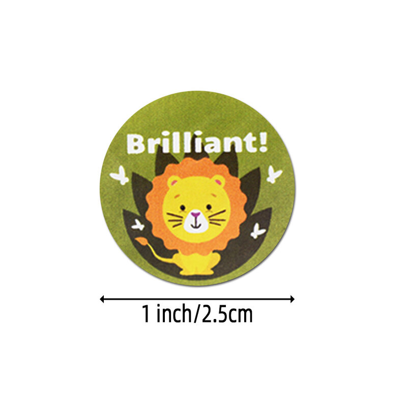 50-500pcs 1inch Cute Animals Reward Stickers for Teacher Students Encouragement Words Sticker Kids Motivational Cartoon Stickers