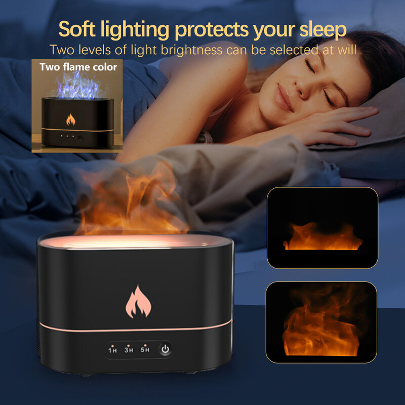 USB Penyebar Aroma Api Minyak Esensial Pelembap Udara Pembuat Kabut Ultrasonik Pelembap Aromaterapi Penyebar Aroma Rumah