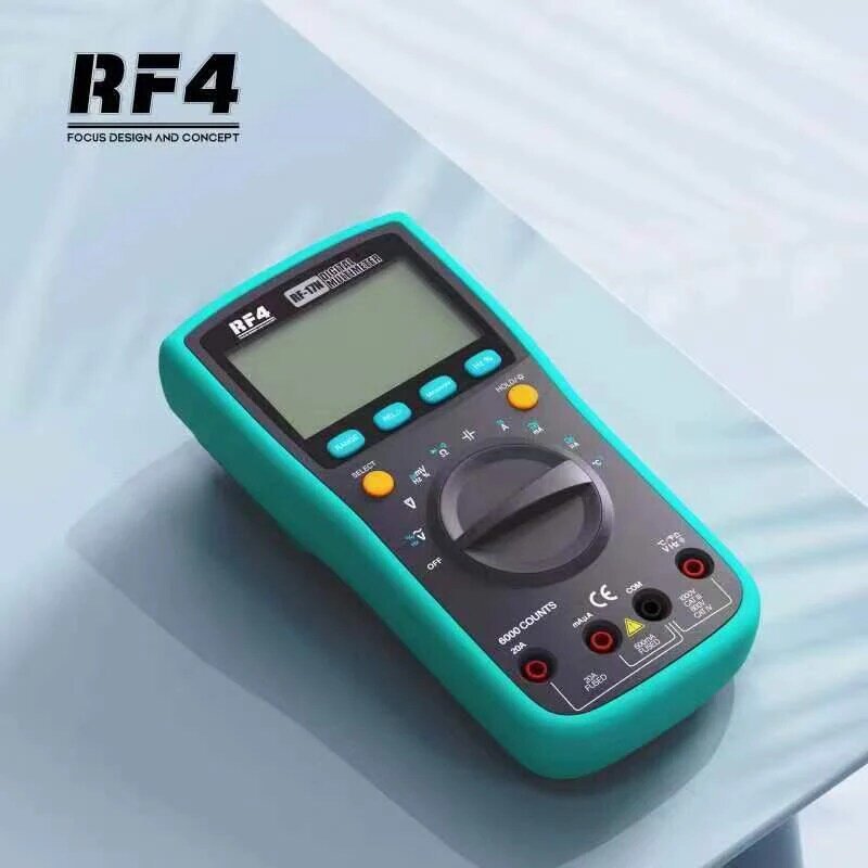 Rf4 RF-17N 6000 contagens lcd digital multímetro lcd backlight ac dc tensão diodo de frequência faixa automática transistor testador atual