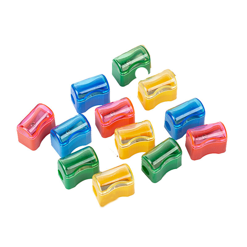 24pcs Single Hole Pencil Sharpener with Cover for Primary School Students YL 9029 (random Colors)  3 Years Old Standard