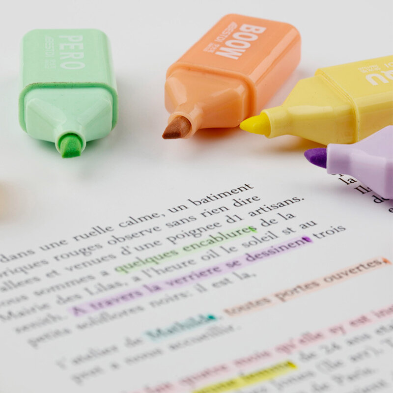 Kawaii Mini Highlighter 4/5/6สี/ชุดน่ารัก Markers Pastel ปากกาโรงเรียนและศิลปะสำนักงานเครื่องเขียน
