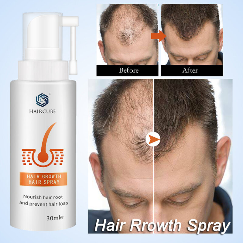 HAIRCUBE-productos para el crecimiento del cabello para hombres y mujeres, Spray efectivo para el crecimiento del cabello, esencia Anti pérdida de cabello, reparación de raíz de cabello dañado