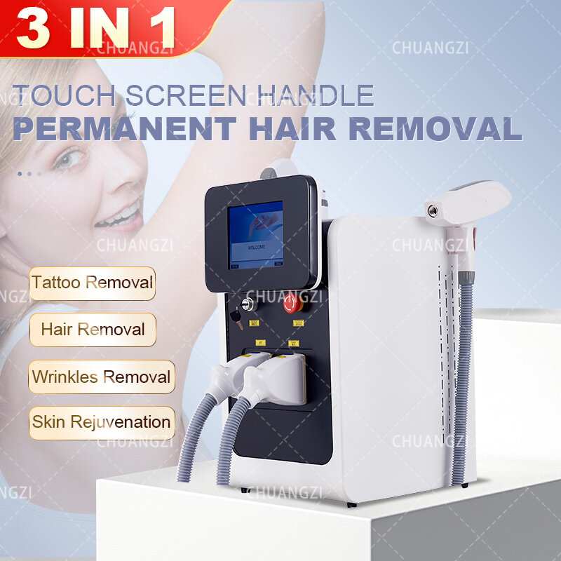 2023 najlepsze 3 In1 E-light IPL RF Laser Nd Yag wielofunkcyjne maszyna do usuwania tatuażu do trwałego usuwania włosów sprzęt kosmetyczny CE