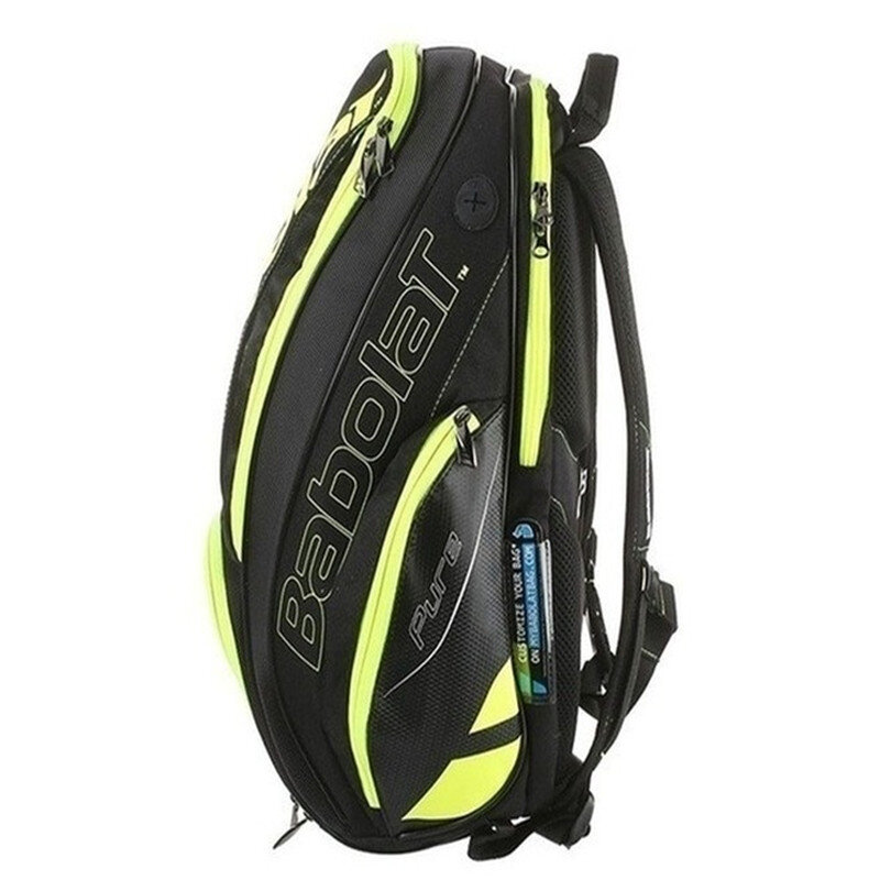 Babulat Tas Tenis 3 Ransel Raket Tenis Tas Latihan Olahraga Ransel Besar dengan Sepatu Saku Raket Tahan Air Penyimpanan Massal
