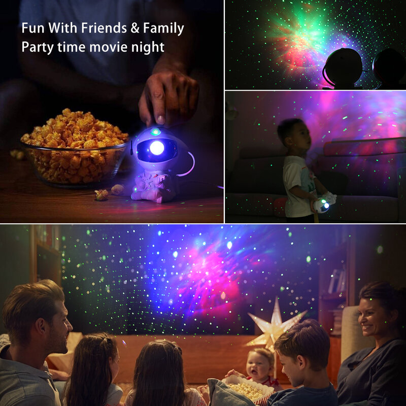 Astronaut Lamp Night Light Galaxy Star Projector Starry Sky For Home Decor Bedroom Kids Children's Gift Decorative Nightlights