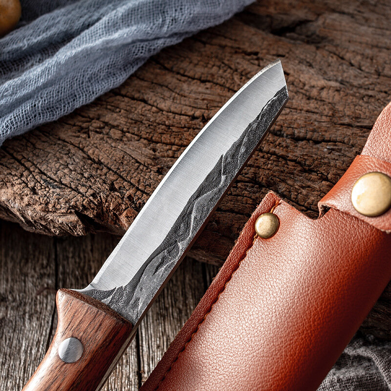Cuchillo para deshuesar carne, utensilio de carnicero de acero inoxidable, cuchillo para filetear pescado, cuchillo de Chef profesional con funda