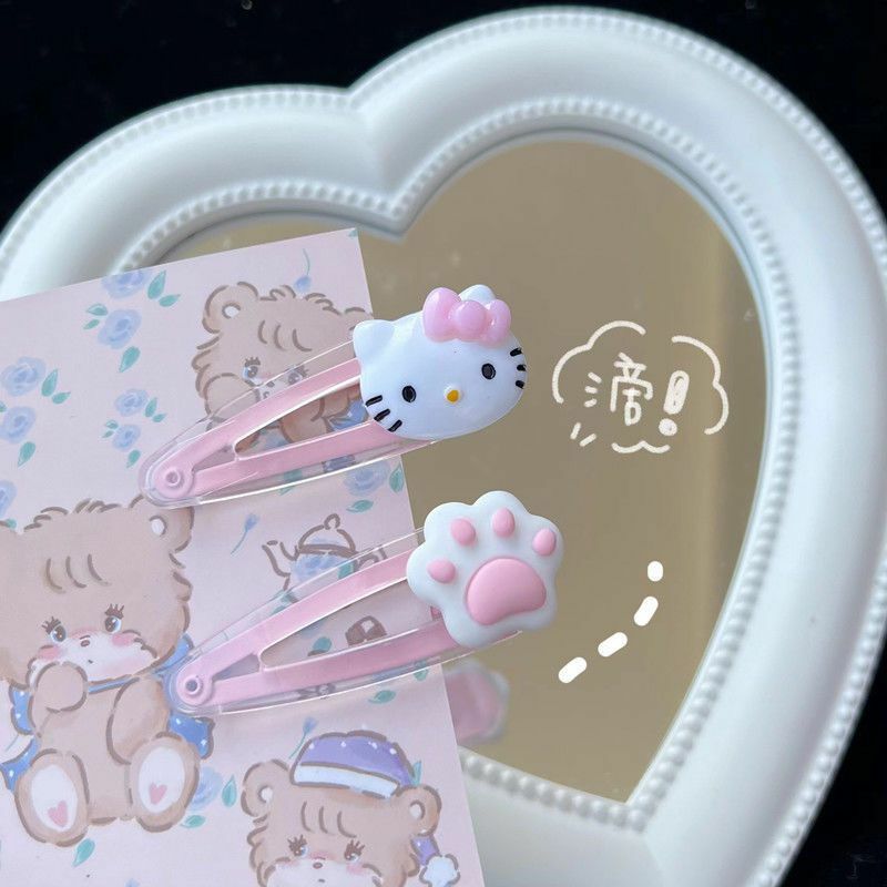 Kawaii hellokittys hairpin sanrio anime acessórios para o cabelo dos desenhos animados bonito cartão emissão bb clip meninas cocar kt franja clipe presente