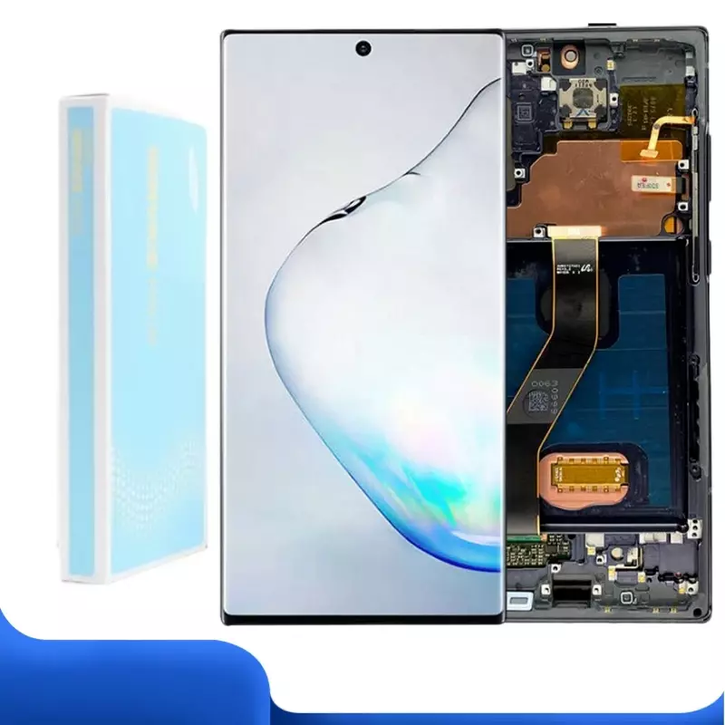 Layar AMOLED asli untuk Samsung Galaxy Note10 Plus, tampilan LCD, rakitan Digitizer layar sentuh, SM-N975F, N975U, Note 10