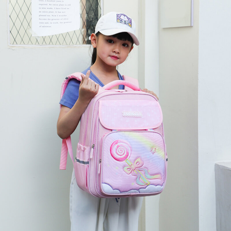 Fashion Primary Backpack Cute Rainbow Gradient Kids Children Kindergarten Large Capacity Book Bag Girls Boy Shoulder Schoolbags