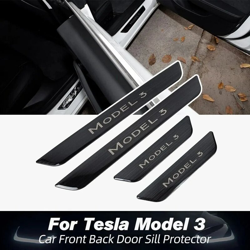 Per Tesla coperchio dell'involucro della decorazione del davanzale della porta per Tesla modello 3/Y 2021 accessori striscia di protezione del pedale ModelY Drop Shipping