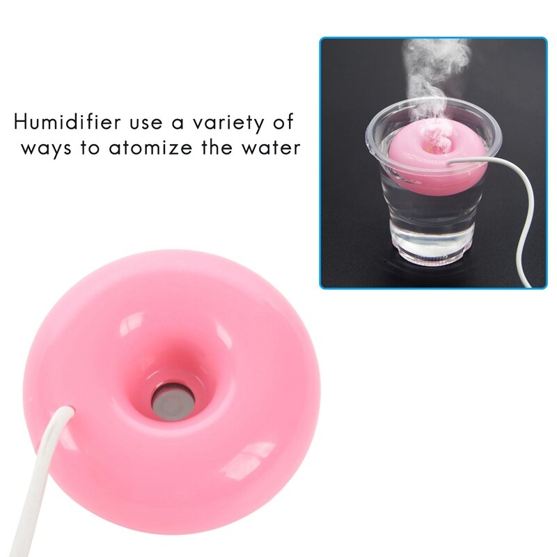 Donut Humidifier Usb โต๊ะสำนักงาน Mini Humidifier แบบพกพาเครื่องกรองอากาศ