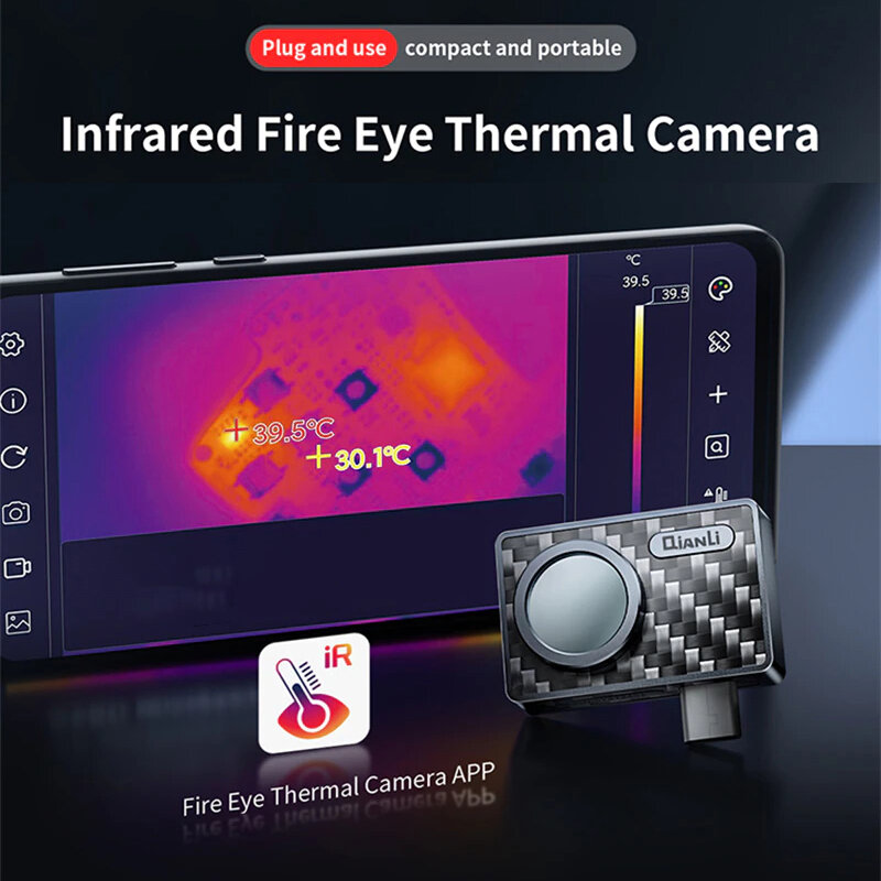 Qianmovies-Caméra Thermique Infrarouge Fire Eye pour Smartphone Android Type C, Cycleur Thermique, 256x192 Pixels, Inspection de Fuite de Chaleur