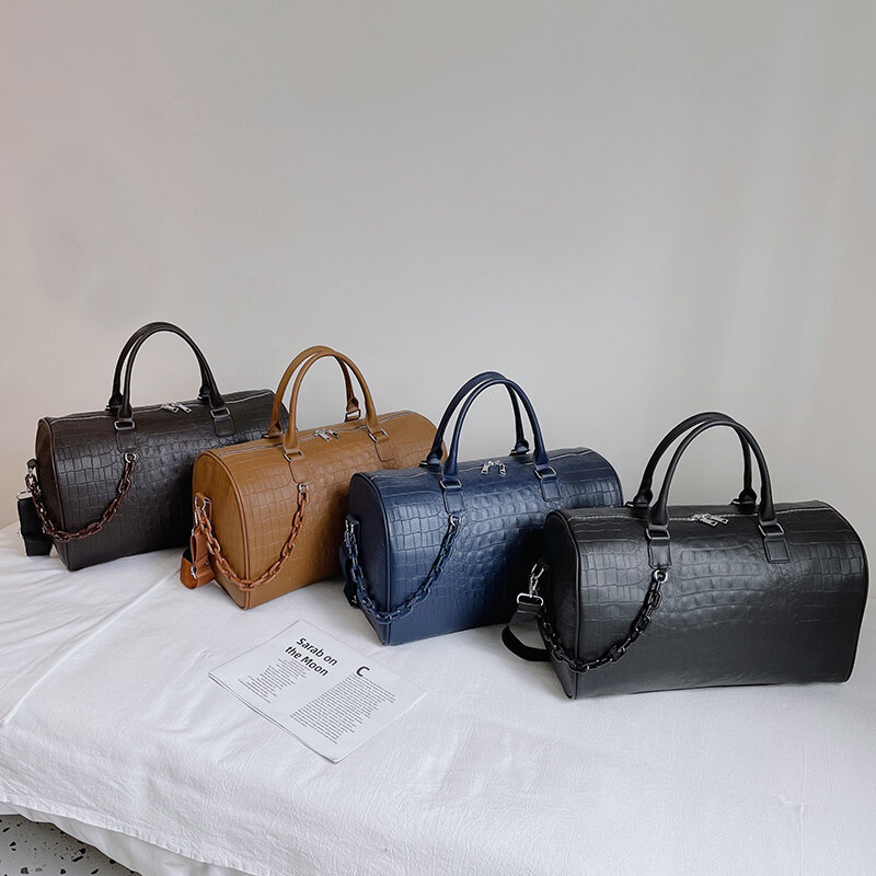 YILIAN Fashion crocodile print travel bag large capacity versatile handbag leisure premium leather one shoulder fitness