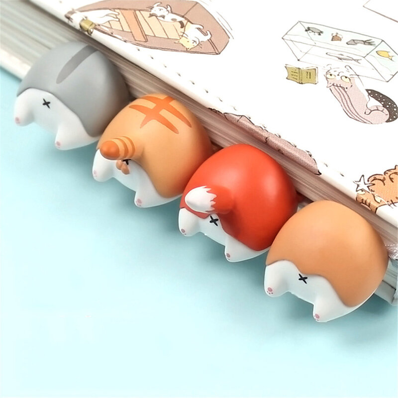 1pc Cartoon Cute Animal Butt Bookmark Kawaii Stationery Bookmark Dog Cat Hamster Fox Book Page Holder Teacher Gift Read Supplies