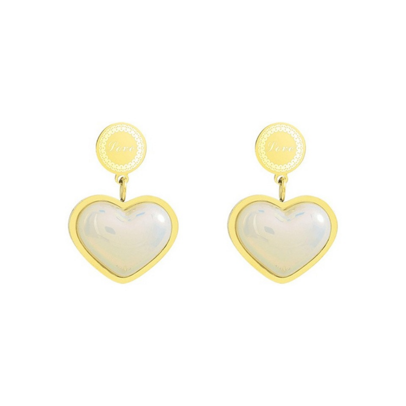 Heart Shape Imitation Pearl  Stainless Steel Earrings for Women Girl 2022 New Fashion Party Jewelry Anniversary Gifts