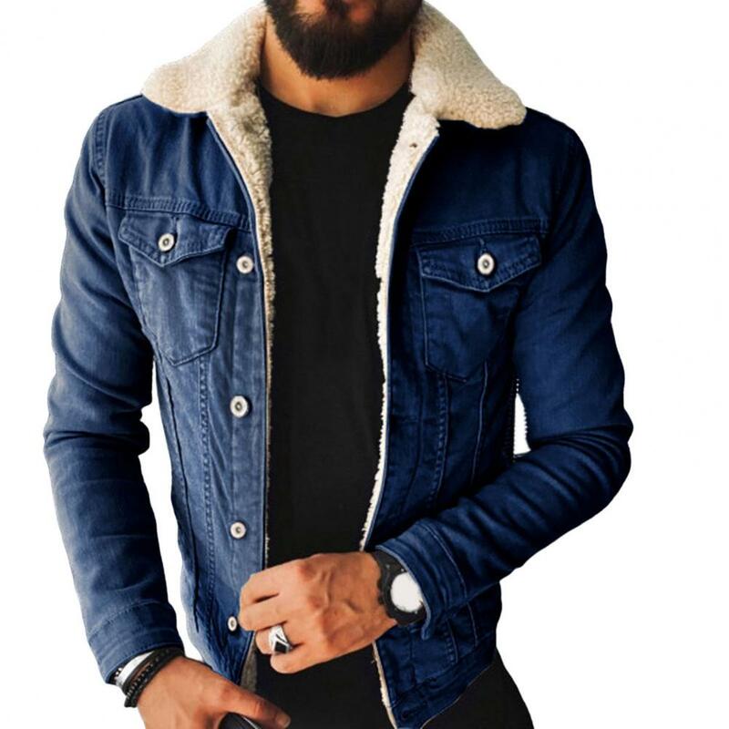Abrigo de manga larga para hombre, chaqueta holgada con cuello vuelto, a la moda