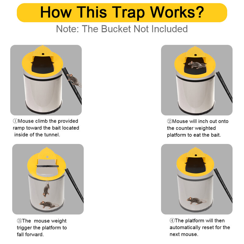 Trappola per topi Smart Mouse Reset in plastica trappola per topi Flip e Slide secchio coperchio porta stile Multi cattura riutilizzabile