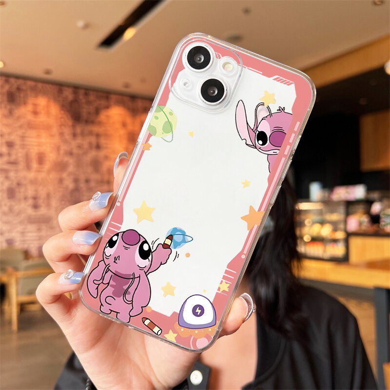 Casing Ponsel Anime Kartun Stitch Disney untuk iPhone 11 12 13 14 Pro 12 13 Mini X XR XS Max 6 7 8 14 Plus Coque Sampul Silikon Lembut