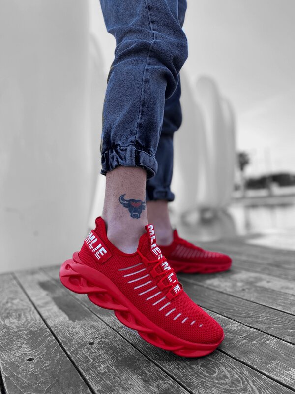 BA0602 Sepatu Sneakers Gaya Sol Tinggi Phantom Sepatu Kets Pria Merah