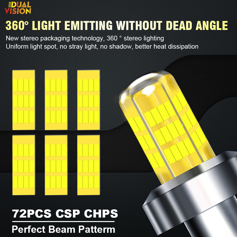 Bombilla LED para faro delantero de coche, luces antiniebla H7, Canbus H8, H9, H11, 9006, Hb4, 9005, Hb3, 9012, Hir2, 360, 350000LM, 800W, 3D