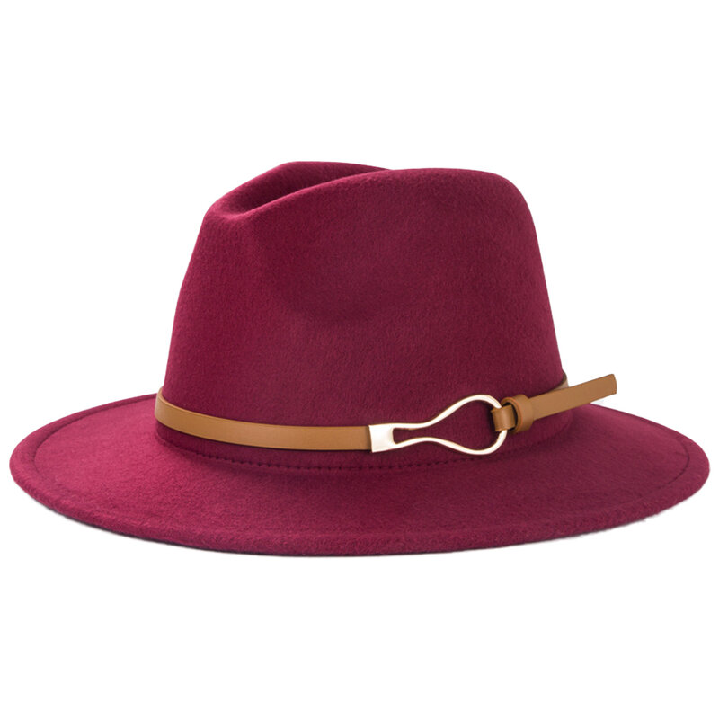 Sombrero Fedora con cinturón para hombre y mujer, sombrero Formal de lujo con diseño de Camel, ideal para decorar bodas y Jazz, otoño e invierno, nuevo