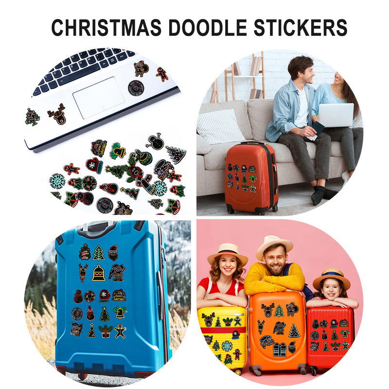 100Pcs Koffer Decals Decoratieve Stickers Koelkast Sticker (Zwart)