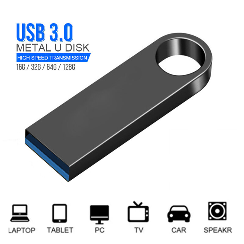 Pen Drive USB de Alta Velocidade, Pen Drive, Cle, USB 3.0, 128GB, 64GB, 32GB, 16GB, 8GB