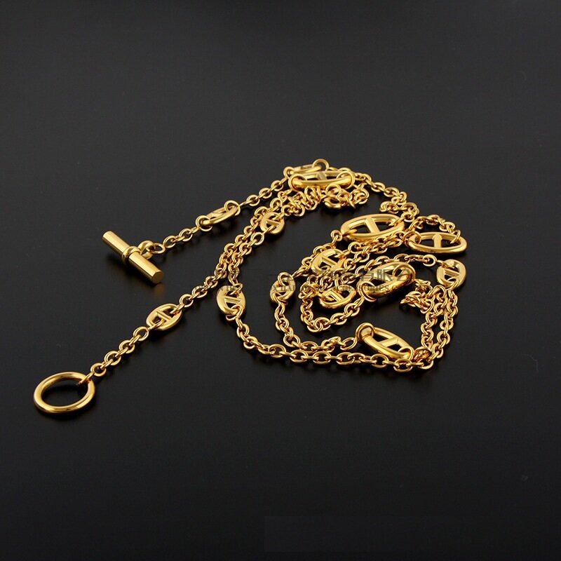 Mode coréenne sac de nez de cochon chaîne bricolage femmes accessoires utilisés pour collier Bracelet taille corps bijoux Vintage en acier inoxydable